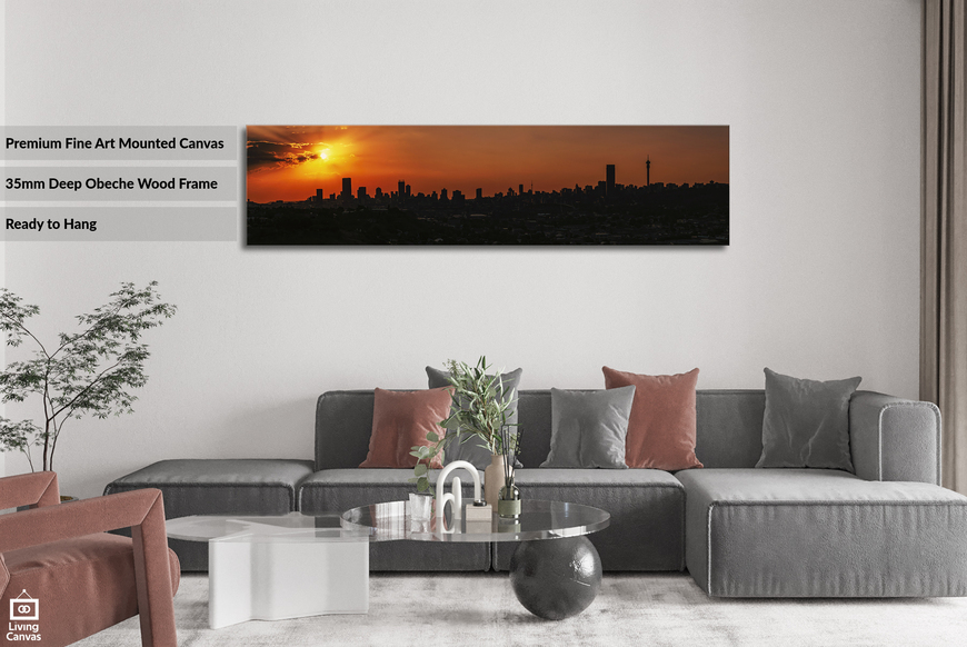 Johannesburg Silhouette Skyline Panoramic Wall Art