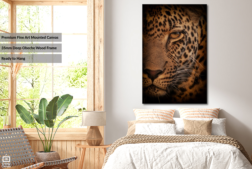 Leopard Face Portrait African Wildlife Wall Art Prints