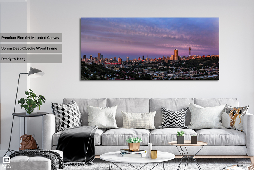 Sunrise Over Johannesburg Skyline Joburg Canvas Art Prints