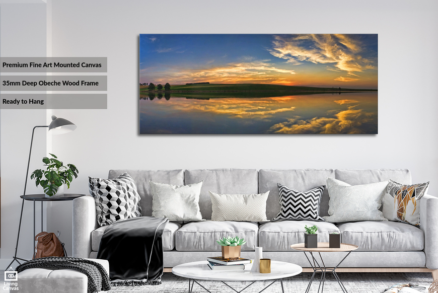 Midlands Panoramic Sunset • Framed & Mounted Canvas Wall Art