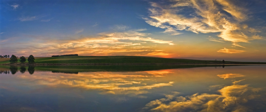 Midlands Panoramic Sunset • Framed & Mounted Canvas Wall Art