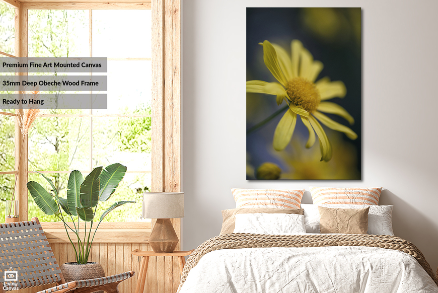 Yellow Daisy Floral Wall Art Canvas Print