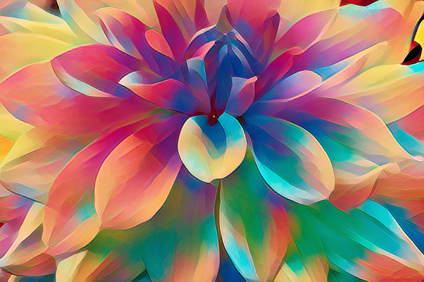 Colourful Floral Art Print Printed Abstract Wall Art