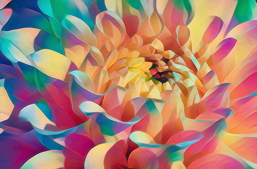 Colourful Floral Art Print II Printed Abstract Wall Art