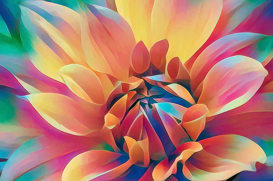 Colourful Floral Art Print III Printed Abstract Wall Art