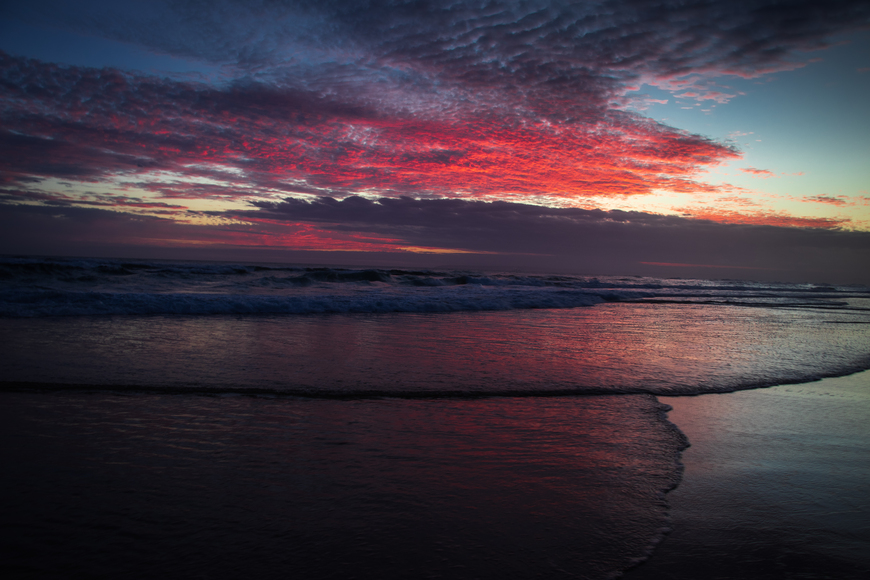 Red Blush Beach • Colourful Seascape Canvas Wall Art