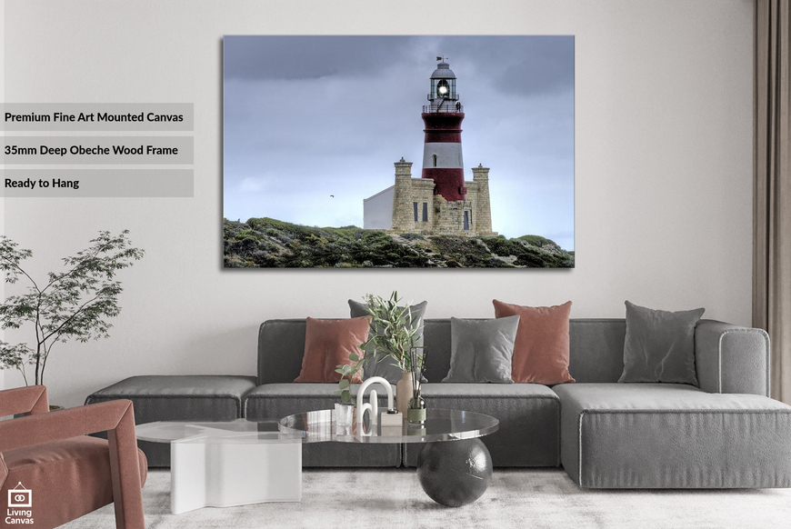 Cape Agulhas Lighthouse • Scenic Framed Canvas Wall Art