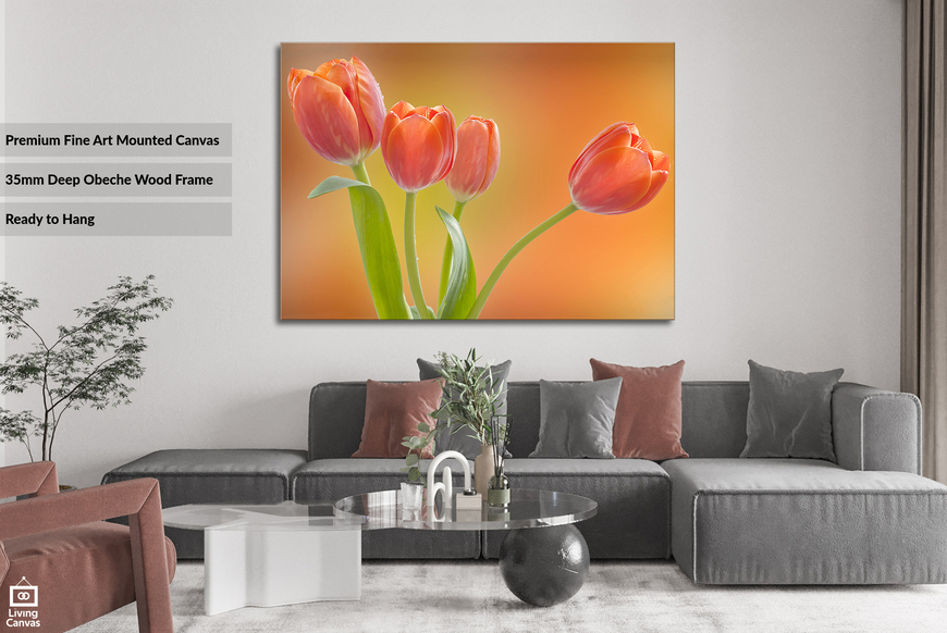 Beautiful Tulips • Floral Wall Art for Home on Canvas