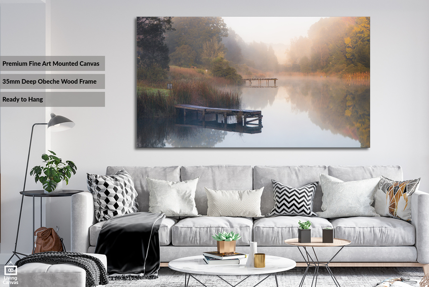 Misty Pond • Calming Wall Art on Canvas for your Home