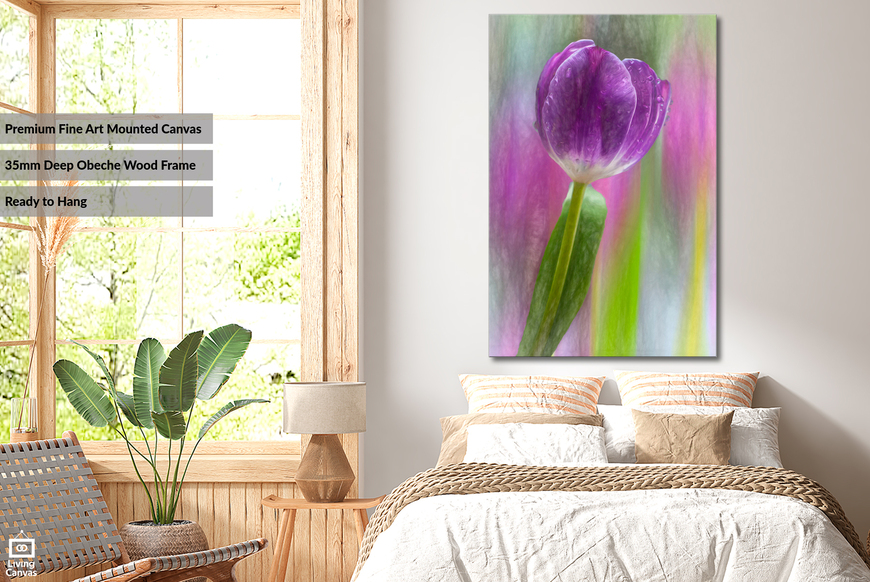 Pretty Purple Tulip • Framed Canvas Floral Wall Art