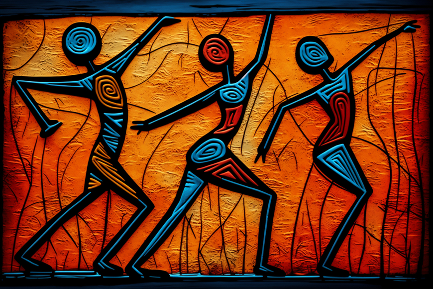 Let's Dance • African Abstract Canvas Wall Art